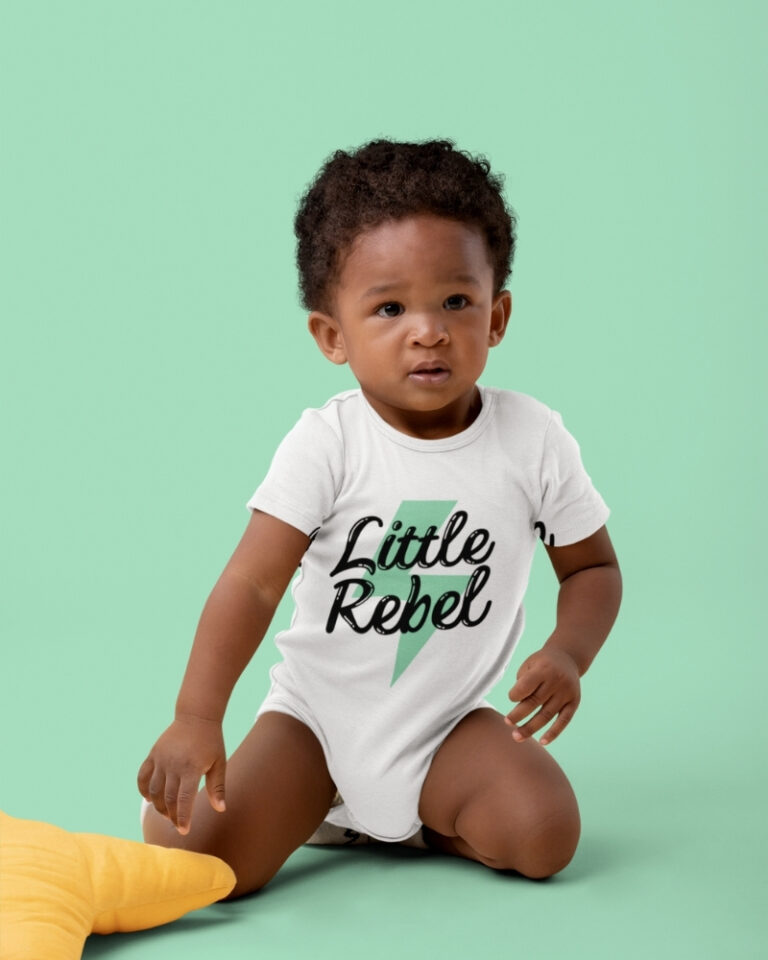 Little Rebel Bodie T-shirt Blanc Coton Bio pour Bébé