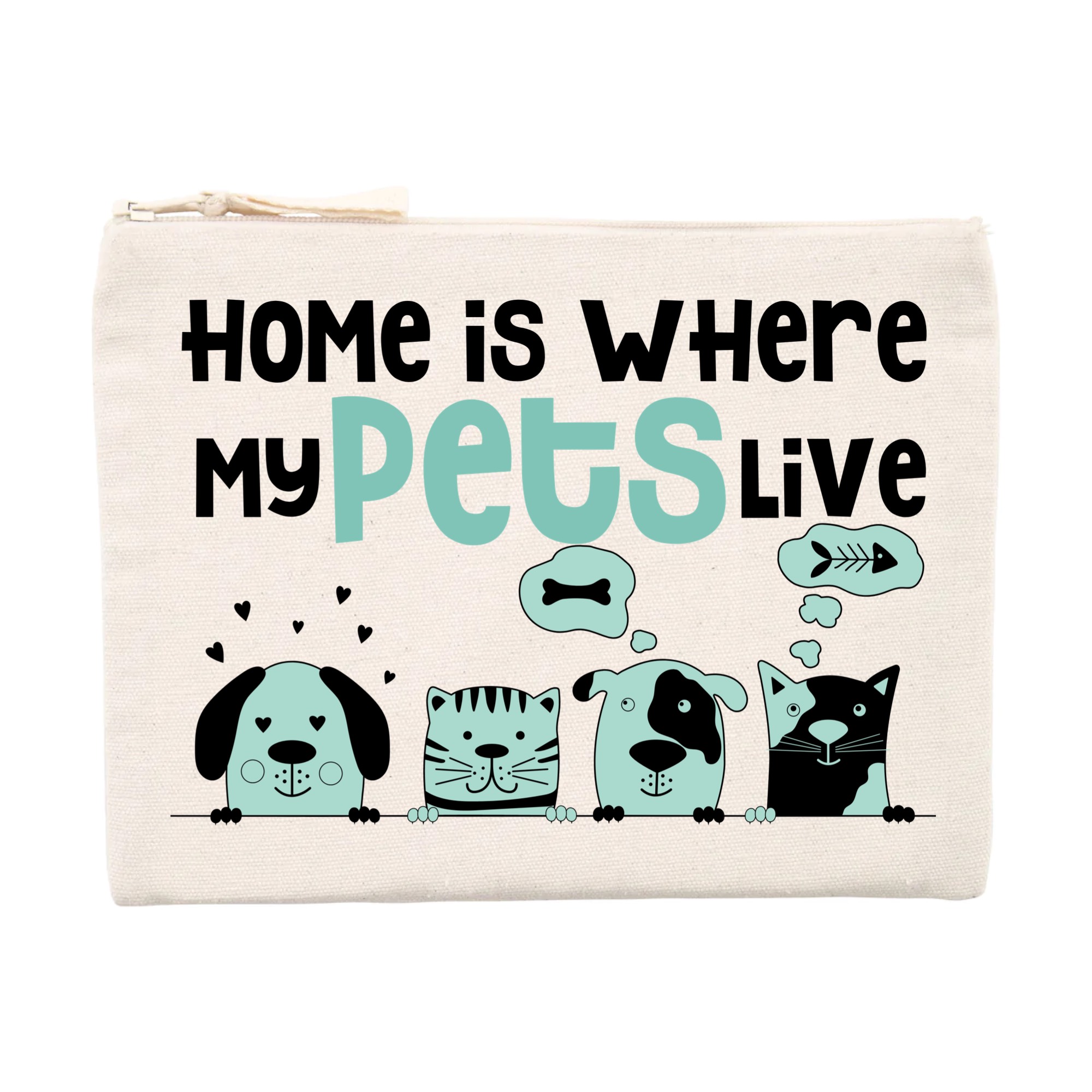 Home is where my PETS live Pochette coton recycle